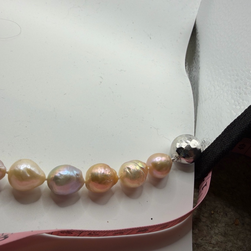 Kasumi Large Baroque Cultured Pearl Necklace Signed SHP Large Clasp 12mm kusami